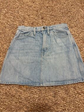 Frame Light Wash Denim Mini Skirt - Women